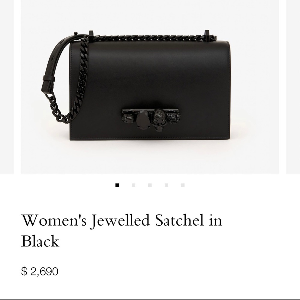 Alexander McQueen large jeweled bag. Adjustable strap